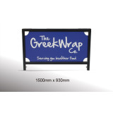 1.5m x 0.93m Black Square Tube Cafe Wind Barriers with Print